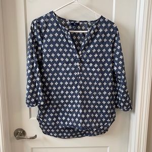 Slate colored blouse with pattern